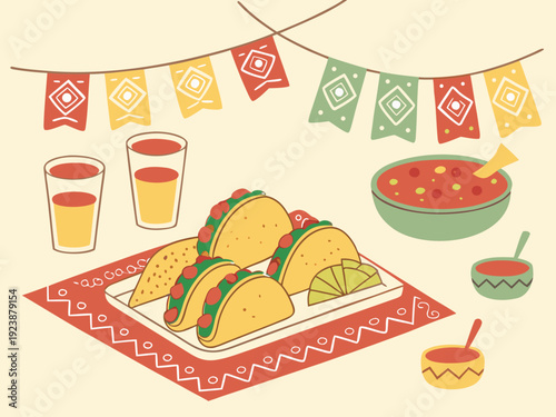 Cinco de Mayo Mexican Festival 5 de mayo celebration Cinco de Mayo holiday celebration illustration.