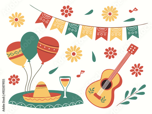 Cinco de Mayo Mexican Festival 5 de mayo celebration Cinco de Mayo holiday celebration illustration.