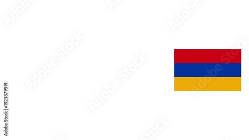 flag of Armenia, flag animation video on white screen 