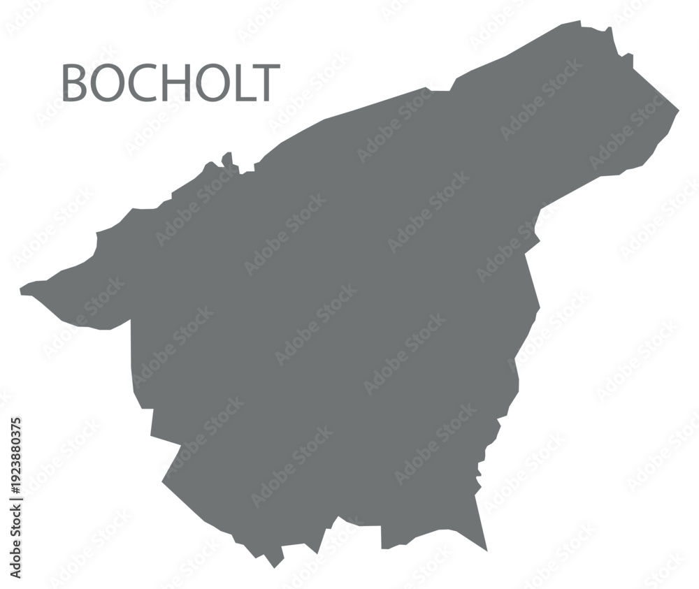 Obraz premium Bocholt city map with boroughs grey illustration silhouette shape