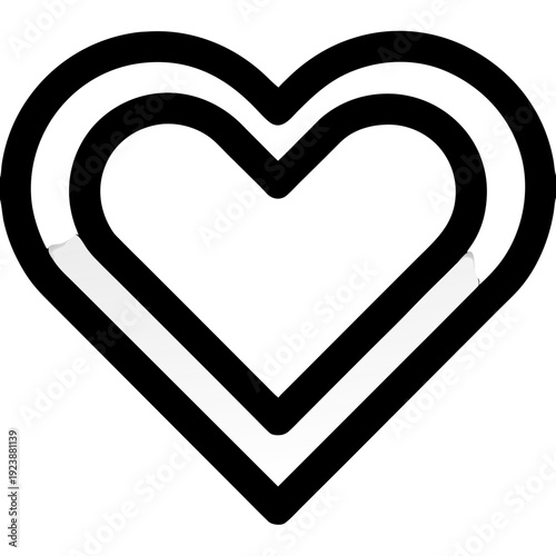 heart of the black and white  isolated on a white background  illustration vector icon symbol button cartoon 