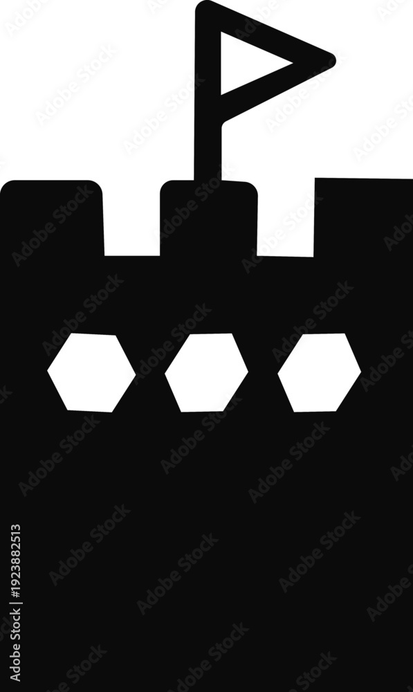 Obraz premium Sand castle line icon. linear style sign for mobile concept and web design. Beach sandcastle outline vector icon. Symbol, logo illustration. Vector graphics, Sketch Drawing Doodle Line.