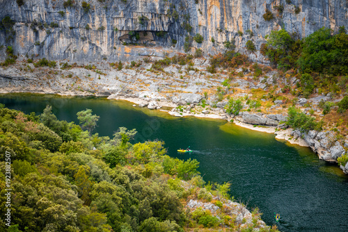 Photos View of the famous Ardèche Gorge “Réserve Naturelle Nationale des Gorges de l'Ardèche” in southern France