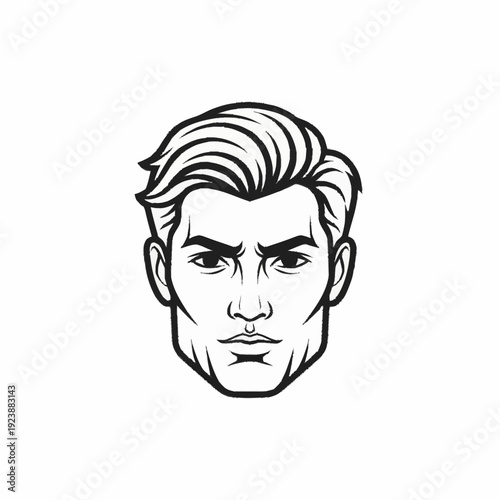 Stylized Black and White Portrait of a Determined Man.