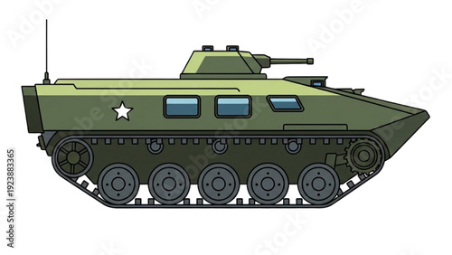 Military vehicle autocad blueprint design on a technical drawing sheet displaying armored tank tracks and turret details