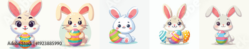 vector set image of easter bunny
