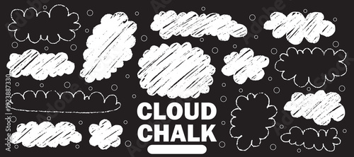 Hand drawn cloud and sun with pastel crayon and pencil sky texture.