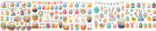 vector of easter accessories