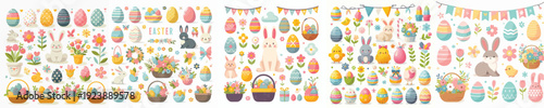 vector of easter accessories