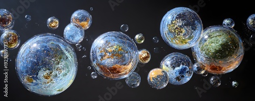 Giant floating bubbles containing miniature universes
