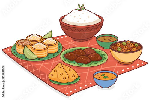 Traditional Eid Feast Table Bold And Minim Premium Digital Asset Great for Commercial Projects