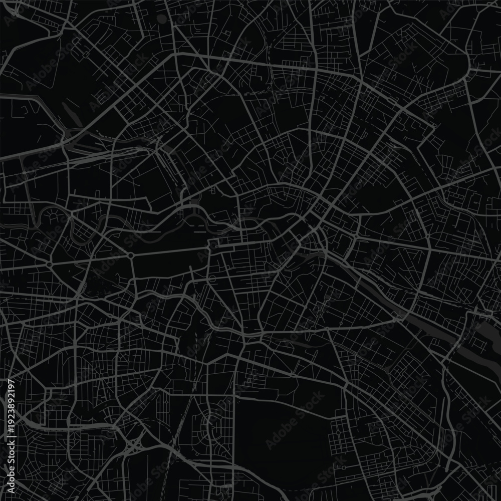 Obraz premium Berlin City Map Balanced Geometric Composition with Refined Cartographic Precision, Ideal for Modern Home Decor and Minimalist Office Wall Styling, emphasizing refined linework, with balanced.