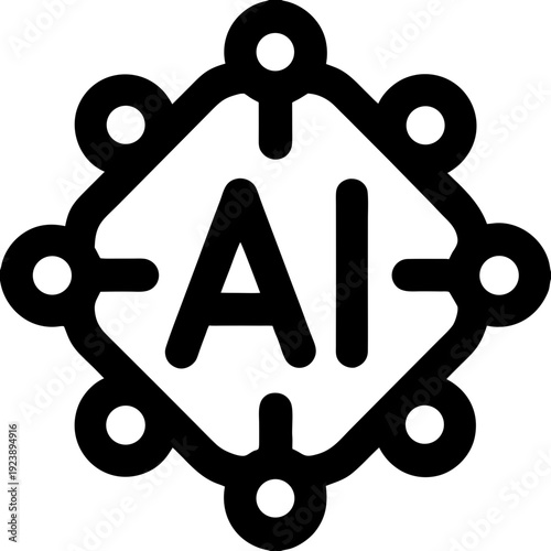 AI Artificial intelligence, illustration vector icon symbol button cartoon  isolated

