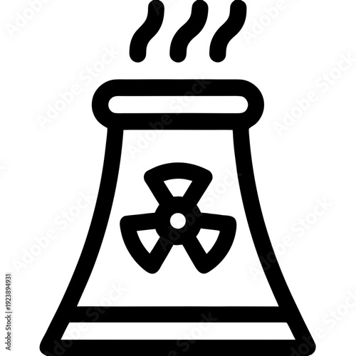 Nuclear Plant icon radiation hazard symbol vector 