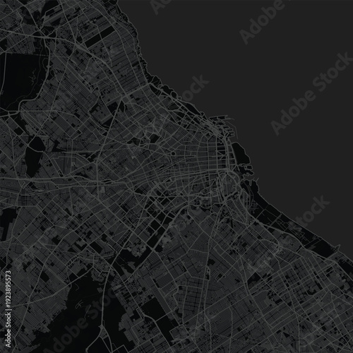 Buenos Aires City Map Elegant Blueprint Composition Featuring Sophisticated Road Network Art, Suited for Elegant Living Spaces and Sophisticated Office Styling Art, emphasizing refined linework.