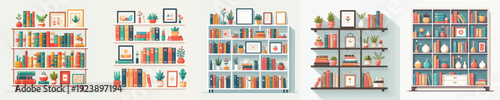 vector of bookshelf