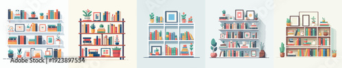 vector of bookshelf