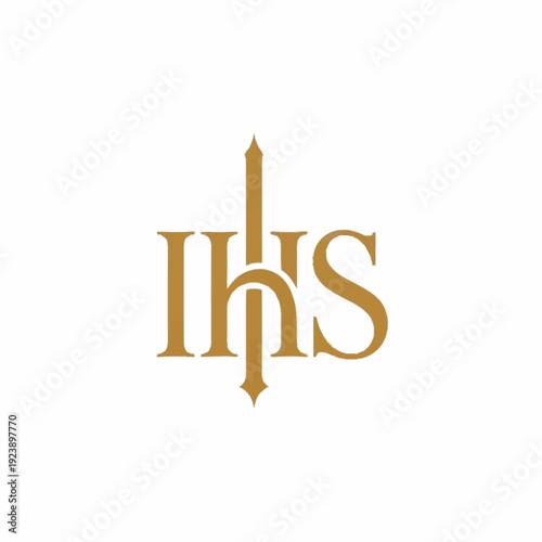 Sacred IHS Monogram with Candle Symbol.