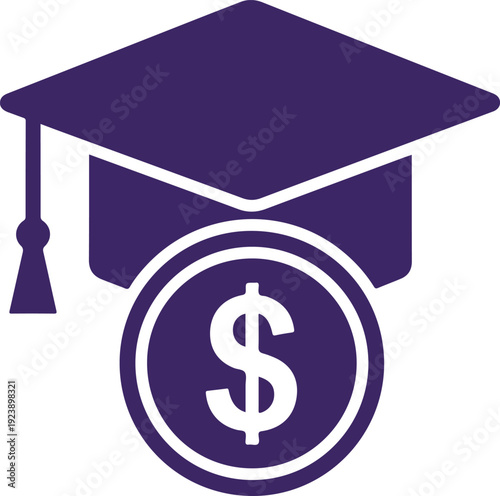 Education funding concept with graduation cap and dollar sign