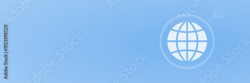 Header mit Globus Icon blau Vektor svg unter 60 kB copy space