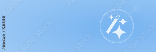Header mit Zauberstab Icon blau Vektor svg unter 60 kB copy space