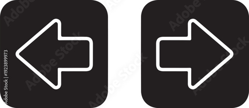 Black and white image of left and right arrow buttons