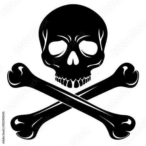 Skull and Crossbones Vector Silhouette