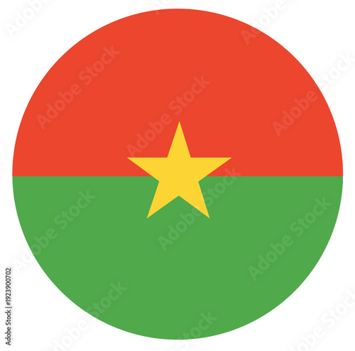 Round Burkina Faso National Flag isolated in circle shape. Free Download Round Burkina Faso National Flag isolated in circle shape. - GFXLoad