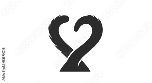Black heart symbol with brush strokes on white background love and passion icon