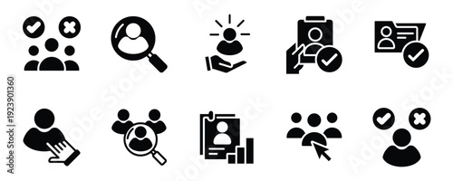 Digital Analytics and Management Outline Icons Collection