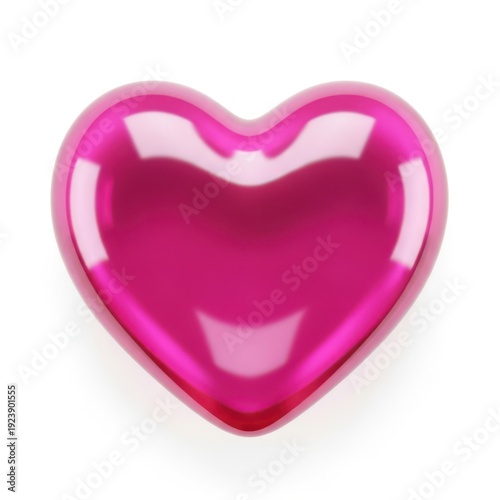 Wallpaper Mural A shiny, reflective pink heart with a glossy finish and smooth surface Torontodigital.ca
