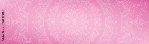 Round mandala on dreamy peach fuzz gradient background. Translucent mesh pattern in the form of a mandala. Mandala with floral patterns. Gradient background with round mandala, New Pattern gradient. M