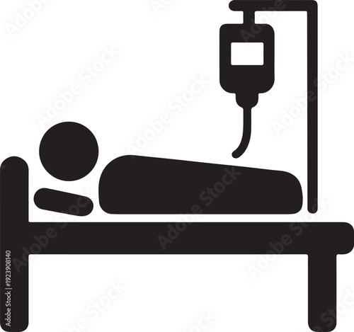 Hospital patient receiving an intravenous drip