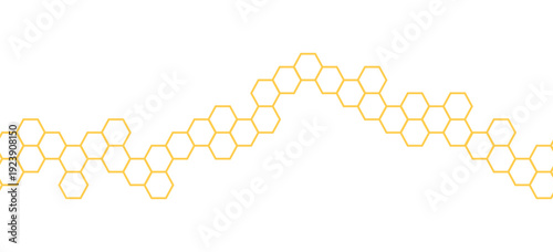Golden hexagon divider business technology science honeycomb illustration vector