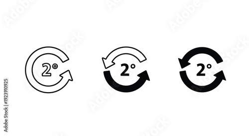 Three circular arrows indicating temperature change a black silhouette