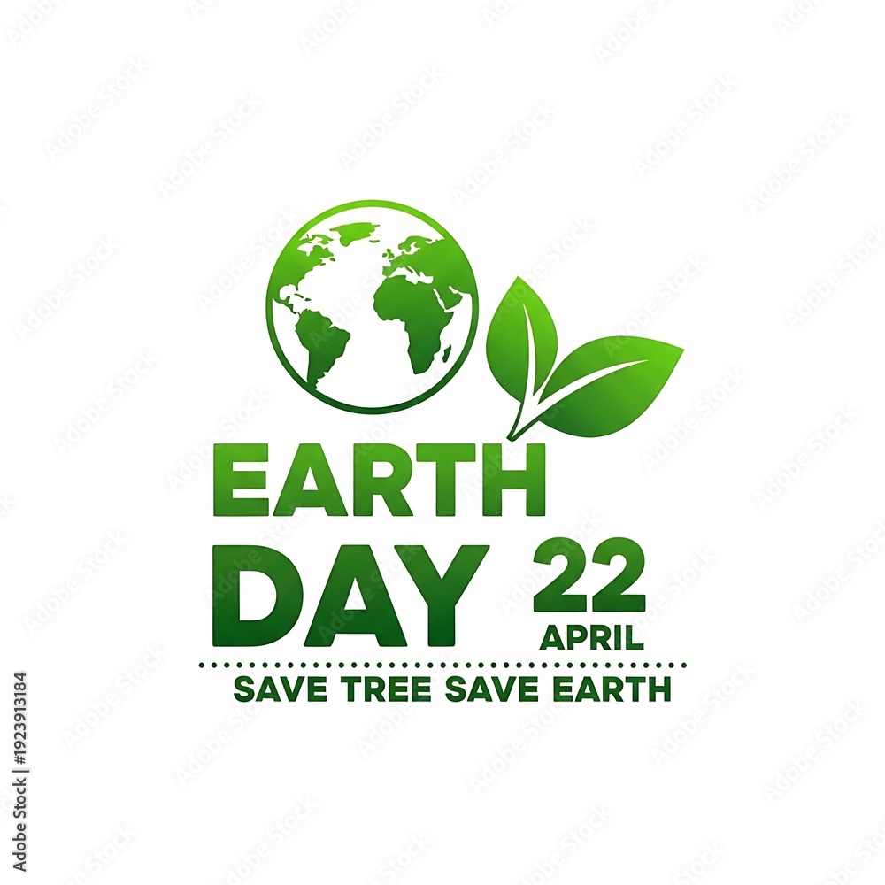 Fototapeta premium Earth day poster promoting tree conservation and environmental awareness on april 22nd