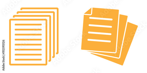 Paper documents icons. Agreement file symbol. eps 10