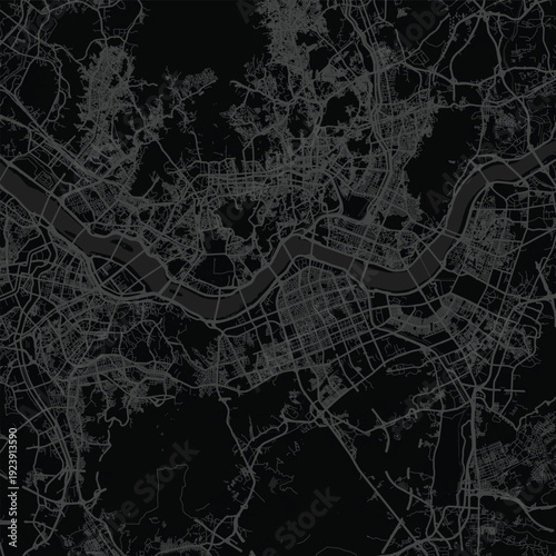Seoul City Map Elegant Monochrome Schematic Featuring Balanced Cartographic Precision, Ideal for Modern Home Decor and Minimalist Office Wall Styling, emphasizing refined linework, with balanced.