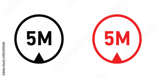 5 meter signs graphic design vector symbols. Best for Graphics