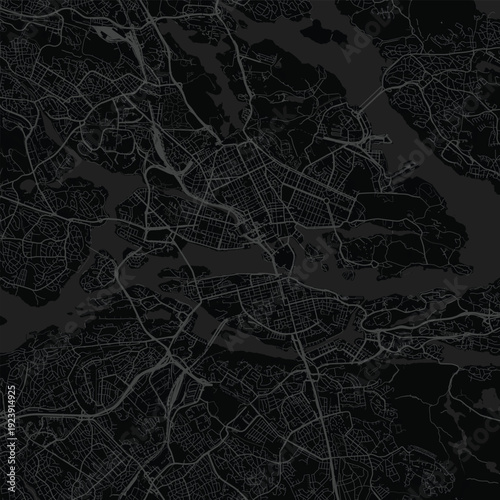 Stoсkholm City Map Elegant Urban Schematic Highlighting Intricate Street Grid Composition, Suited for Modern Scandinavian Decor and Minimal Gallery Aesthetics, emphasizing refined linework.