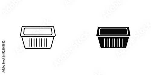 Aluminum foil food container icon graphic design vector symbols. Best for Graphics