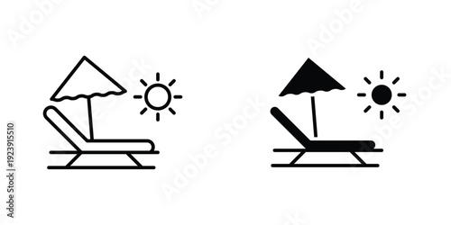 Beach chair icon graphic design vector symbols. Best for Graphics