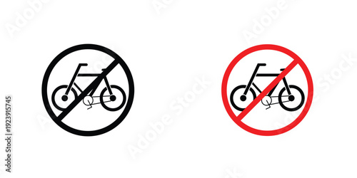 Bicycle prohibition signs graphic design vector symbols. Best for Graphics