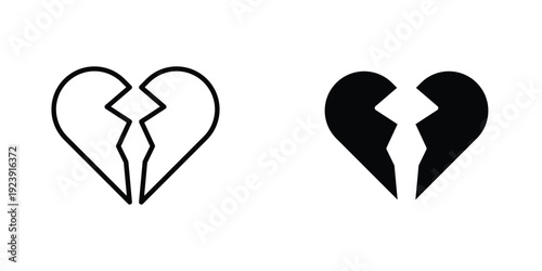 Broken heart icon graphic design vector symbols. Best for Graphics