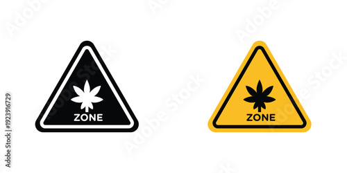 Cannabis zone traffic signs graphic design vector symbols. Best for Graphics
