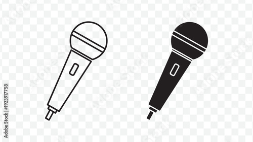 Set of 2 microphone icons vector