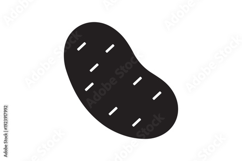 Simple black potato icon silhouette