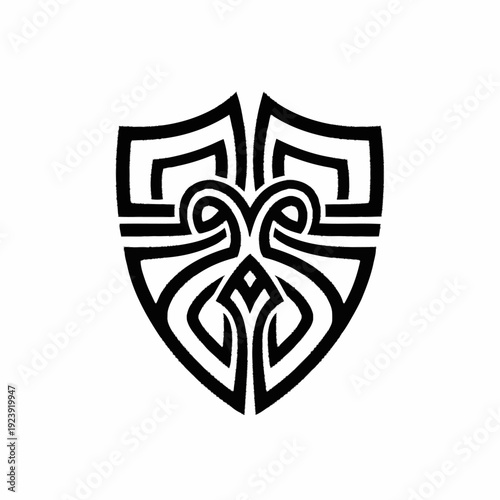 Abstract Celtic Knot Shield Emblem Design.