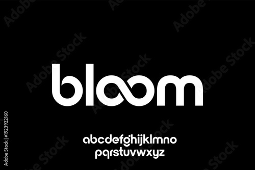 Modern Typography Design Featuring the Word Bloom with Infinity Symbol.