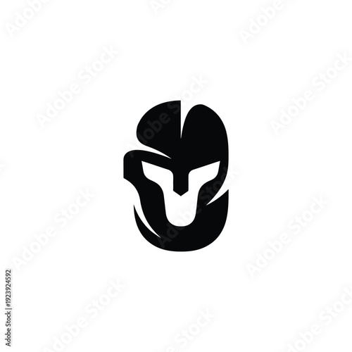 Stylized black mask illustration on white, showcasing abstract design and mysterious elements from a front viewpoint
